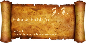 Fekete Helén névjegykártya